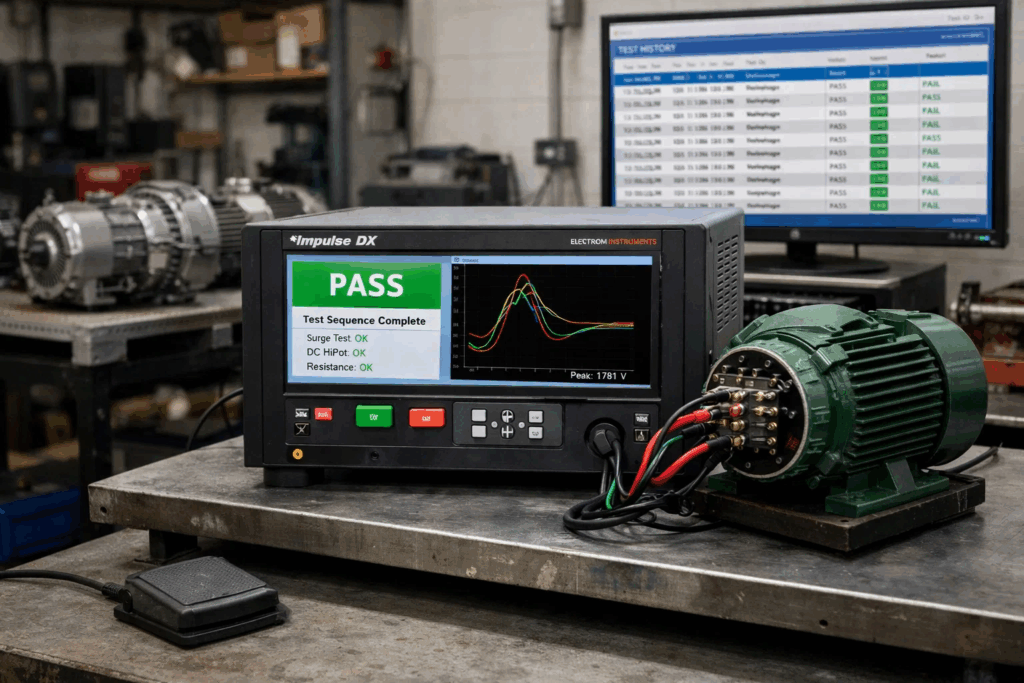  Motor condition monitoring schedule for predictive maintenance program showing testing intervals by criticality