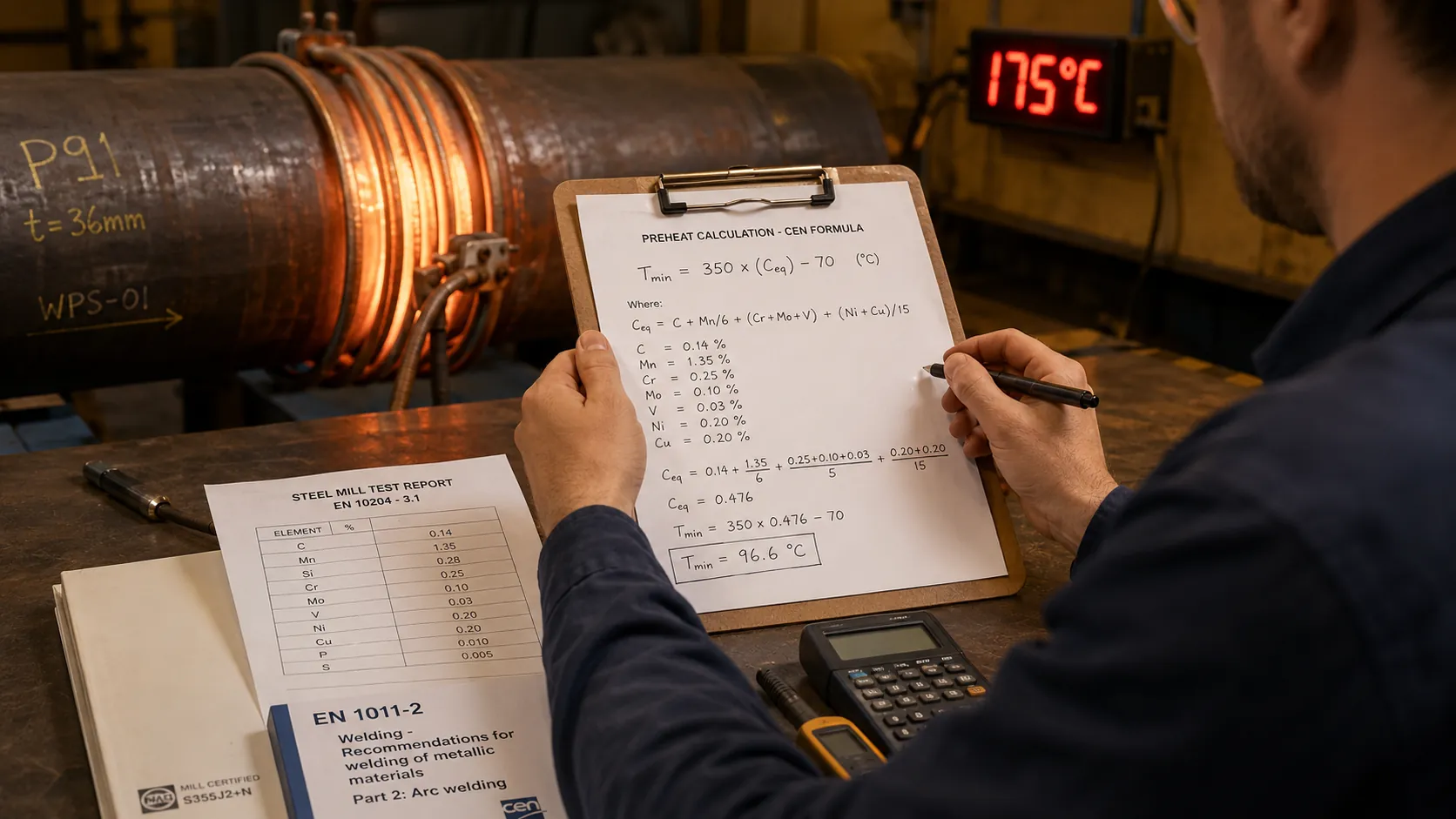 calculate preheat temperature for welding