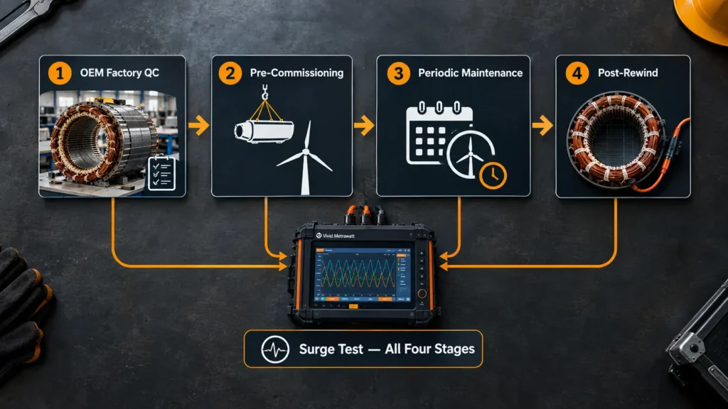 surge testing for wind turbine generators
